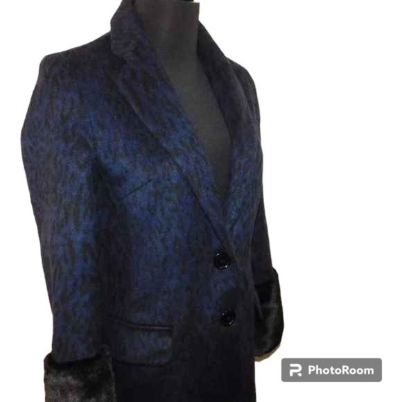 Helene Berman London Navy 'Future College' Notch Collar Lined Buttoned Coat - Picture 13 of 16